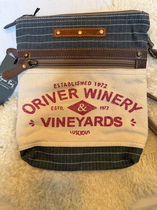 Myra Bag Handbags - Myra Bag Oriver Winery & Vineyards Upcycled Canvas Small Crossbody